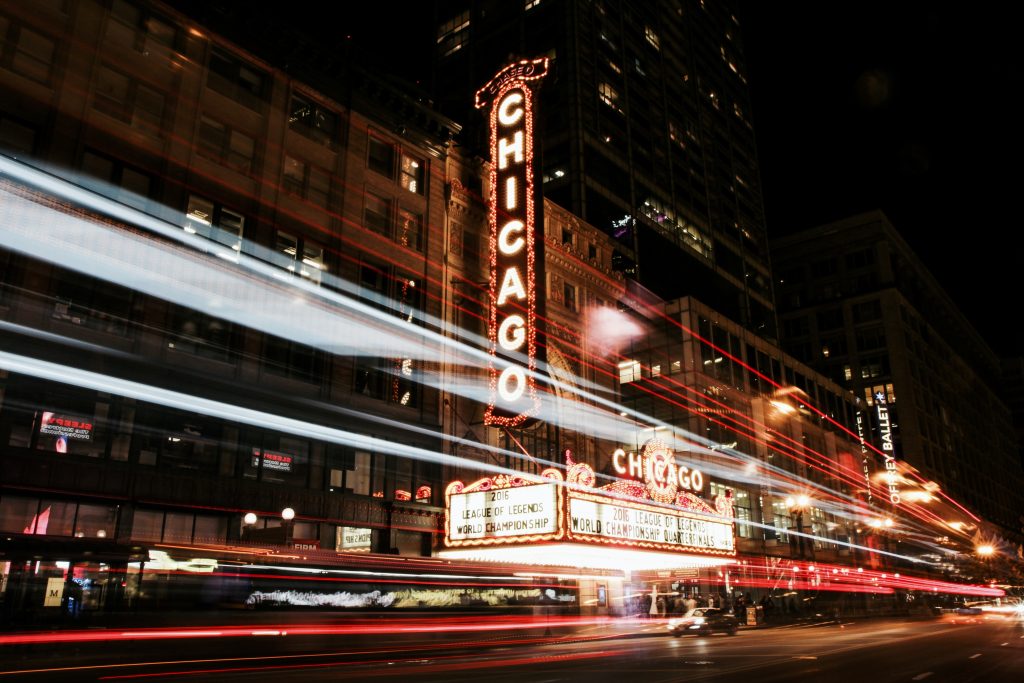 Chicago Theater at Night