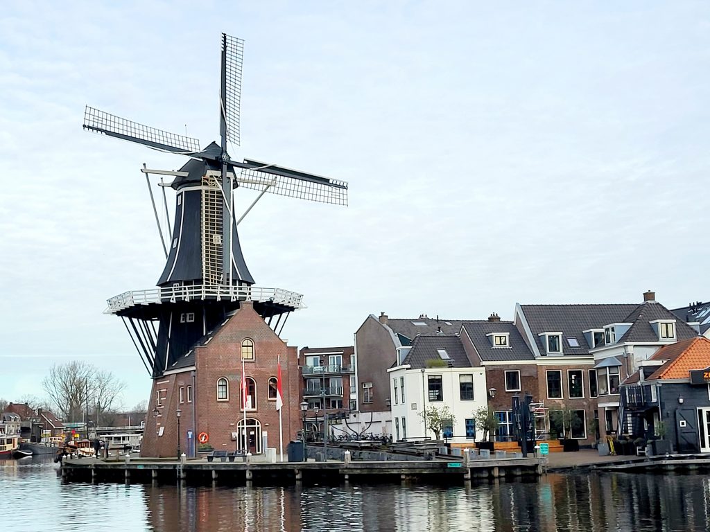 Traditional Dutch windmill in Haarlem against a blue sky. | Solange Isaacs