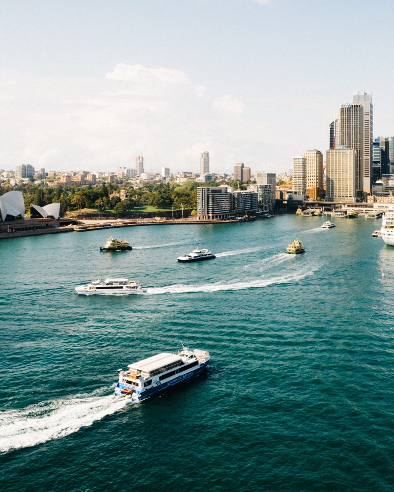 A stunning view of Sydney Harbor with the Sydney Opera House in the foreground. Here, There, And Everywhere. Solange Isaacs.