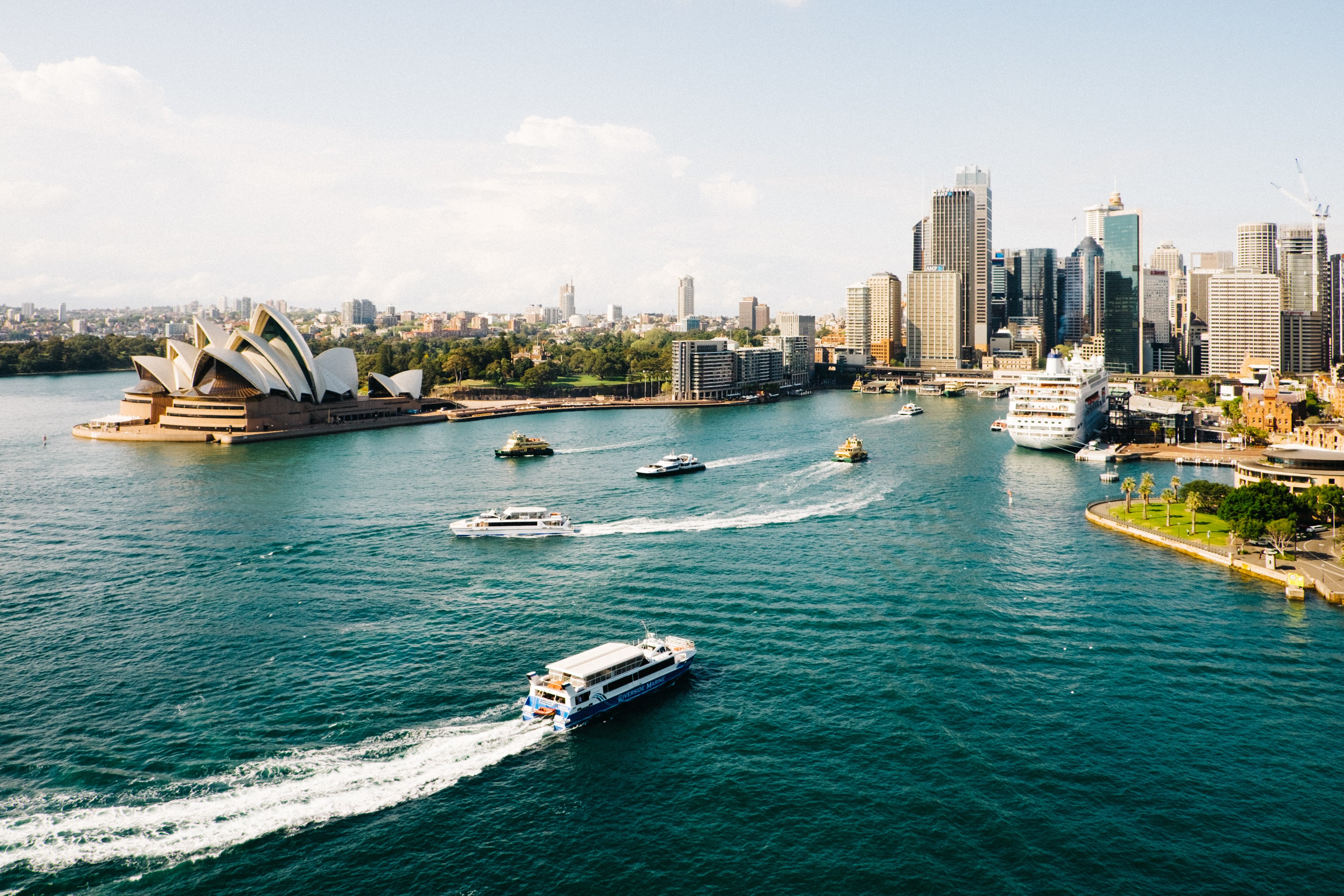 A stunning view of Sydney Harbor with the Sydney Opera House in the foreground. Here, There, And Everywhere. Solange Isaacs.