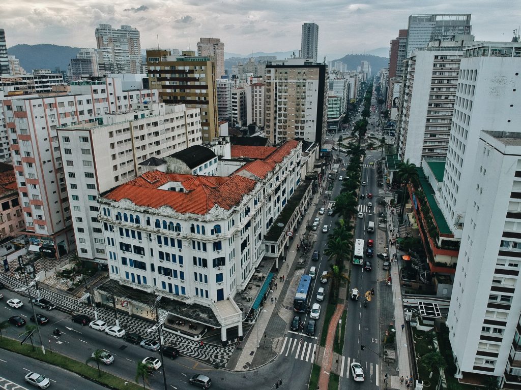 Architectural Marvels in Praia do Gonzaga, Santos, São Paulo, Brazil