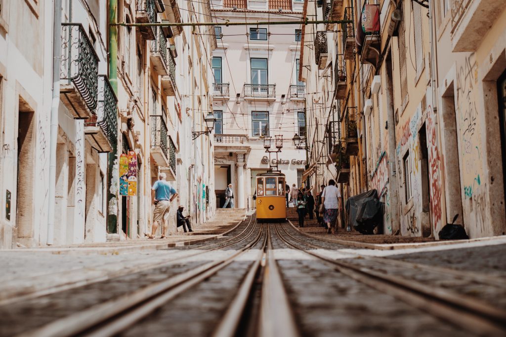 24 hours in Lisbon. Colorful houses and narrow streets in the historic neighborhood of Alfama, Lisbon. Here, There, And Everywhere. Solange Isaacs.