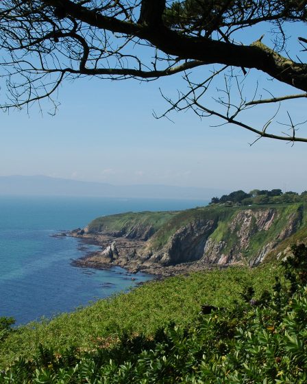 Majestic cliffs of Howth overlooking the sea.