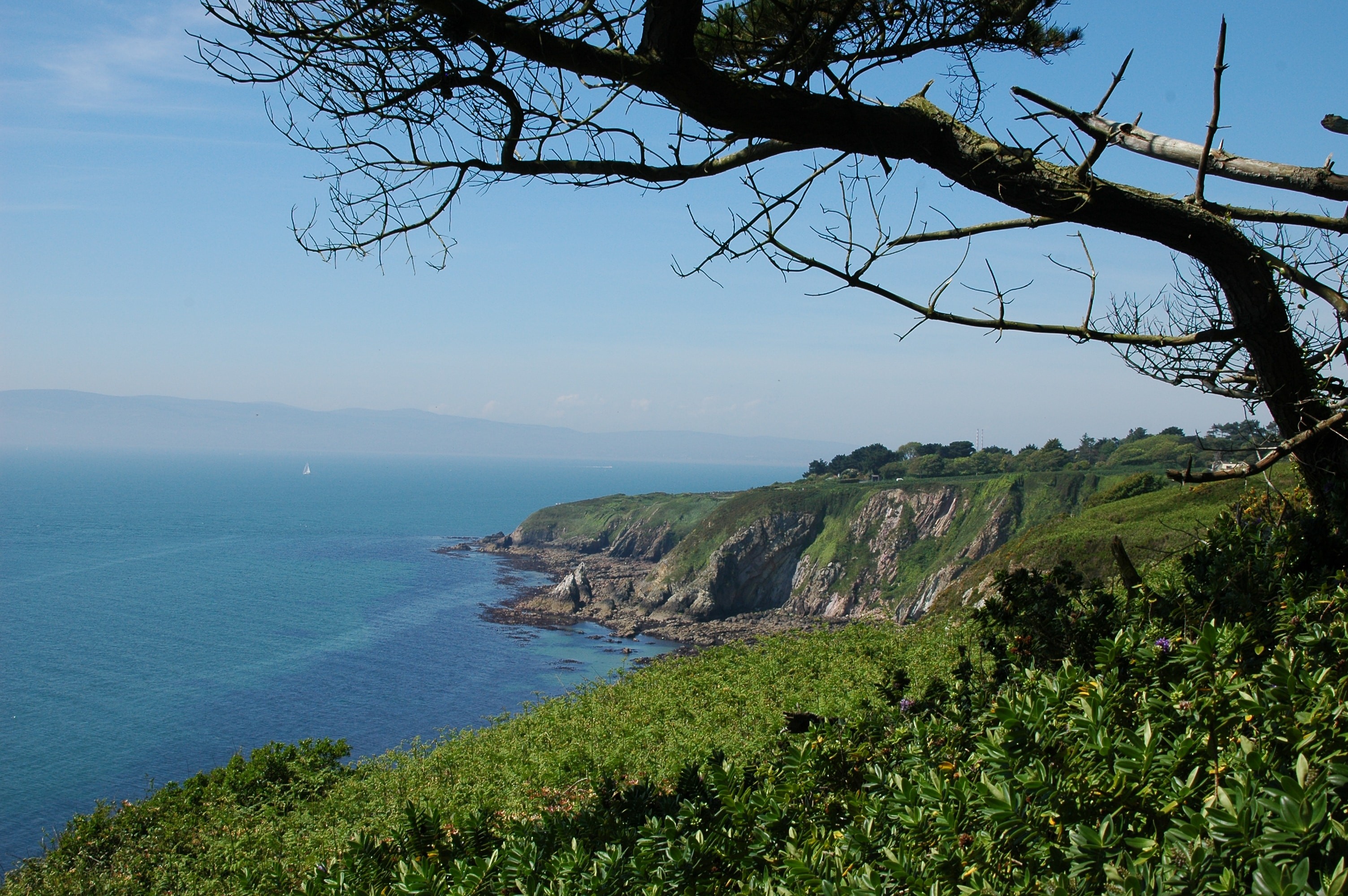 Majestic cliffs of Howth overlooking the sea.