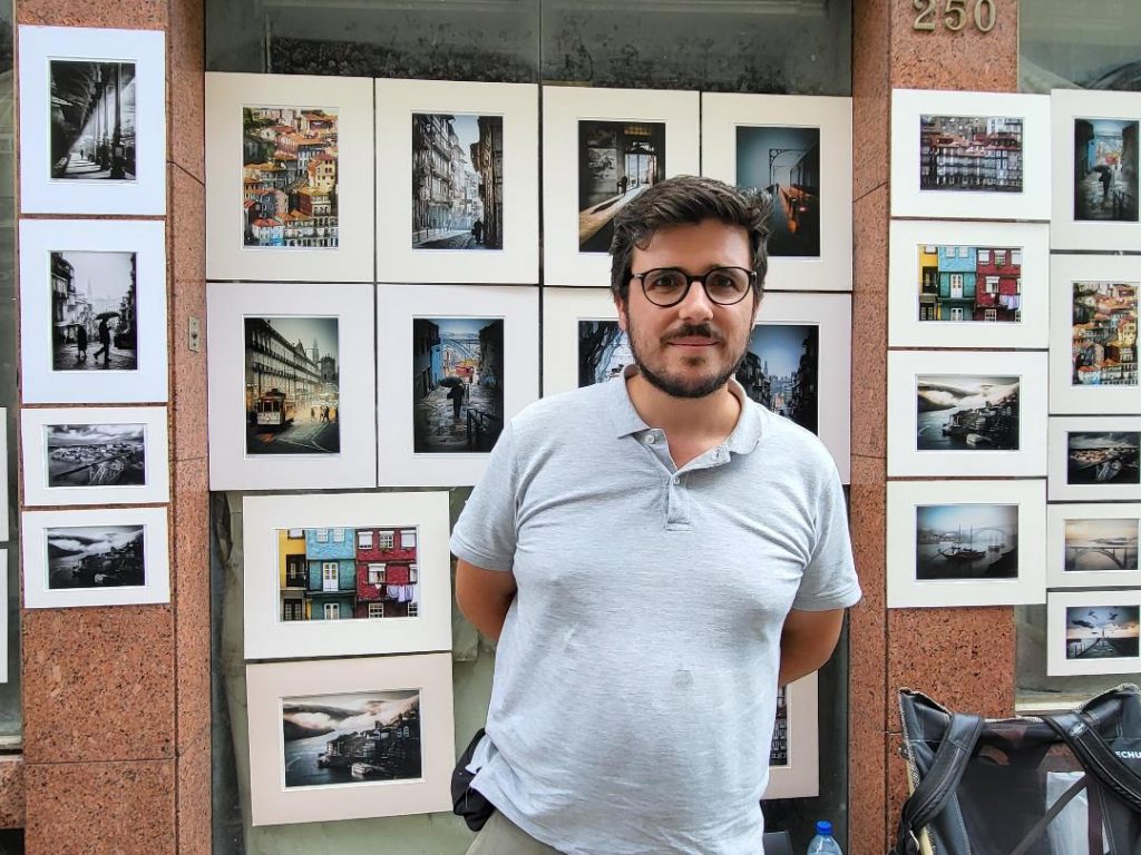 Photograph of João Cabral, captured with a Samsung phone during an encounter in Oporto.
