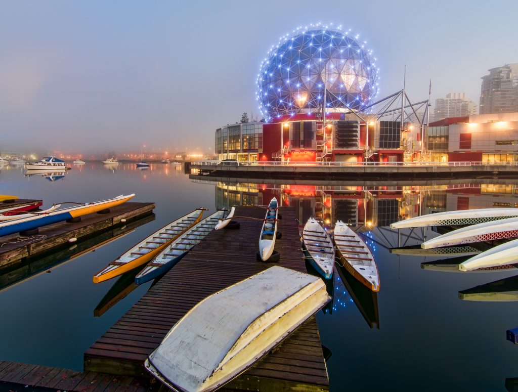 A vibrant cityscape of Vancouver, Canada, showcasing its stunning skyline and waterfront.