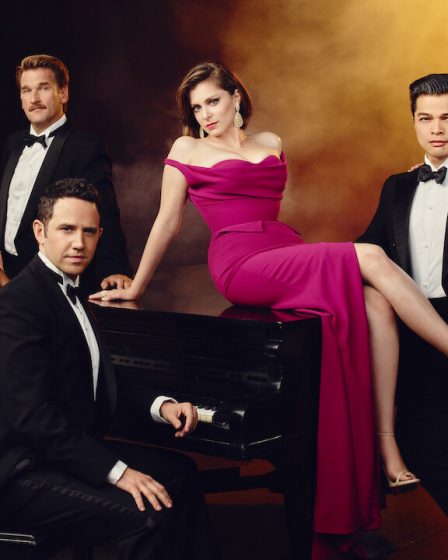 Image featuring the main cast of "Crazy Ex-Girlfriend" engaged in a lively musical number.