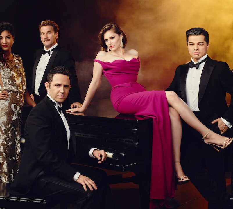 Image featuring the main cast of "Crazy Ex-Girlfriend" engaged in a lively musical number.