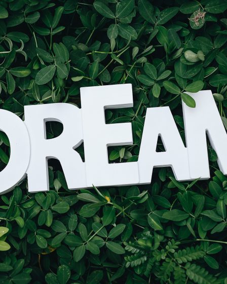 A beautifully crafted sign for 'dream,' inspiring viewers to pursue their aspirations.